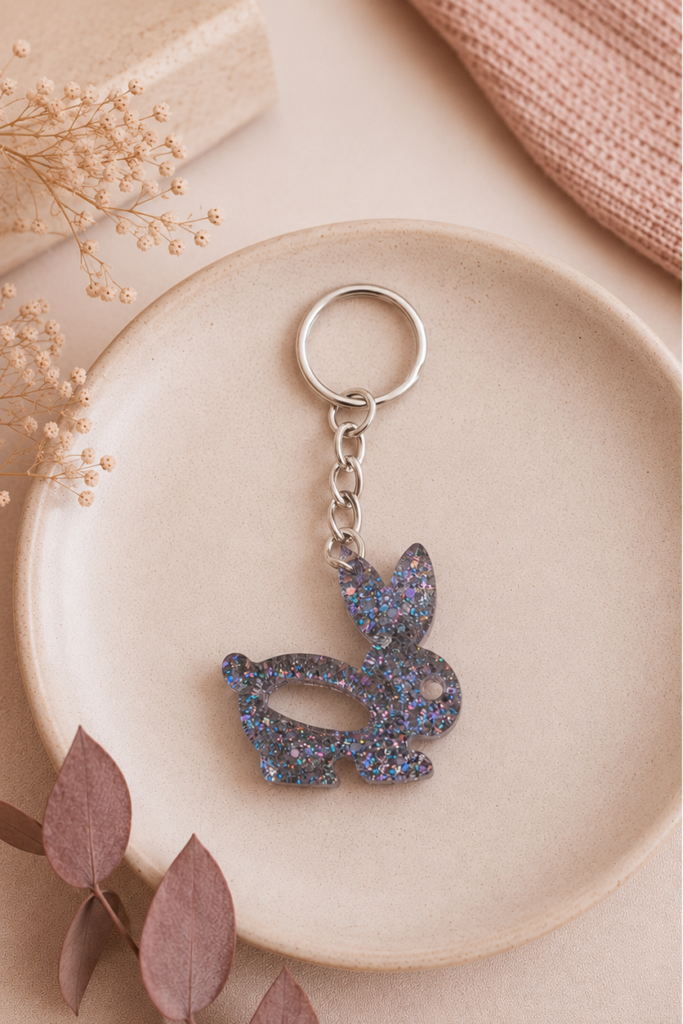 Porte clés Lapin à Paillettes
