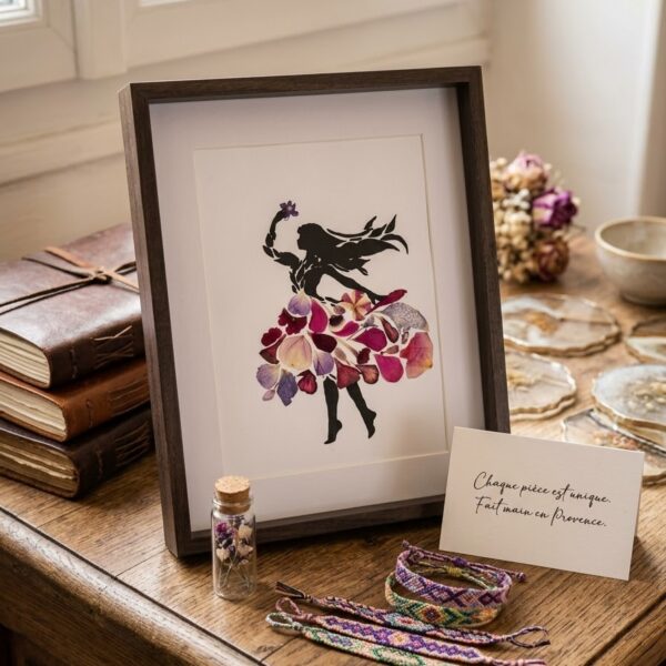 Tableau Fleuri " Danseuse " édition rosée