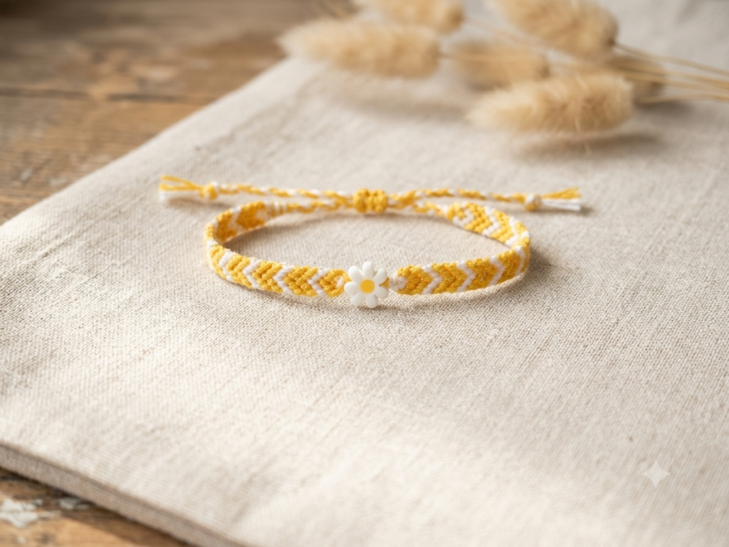 Bracelet tissé " Marguerite "