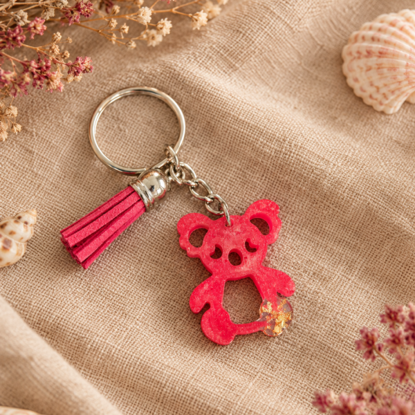 Porte-clés Koala Rouge et Or